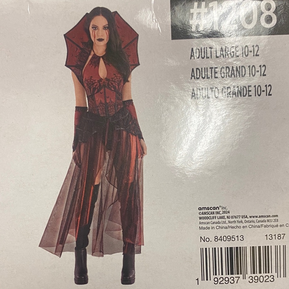 Amscan Red and Black Gothic vampire Halloween  Costume